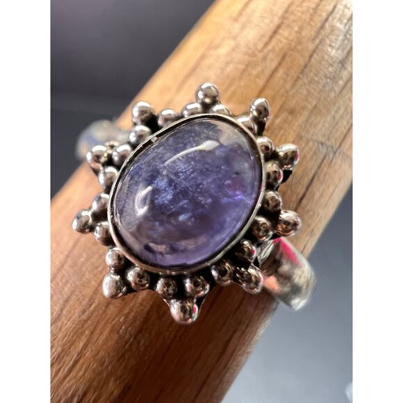 Blue tanzanite sterling silver ring size 7 - Picture 2 of 15